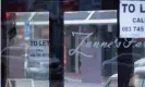  ?? Bosch/AFP/Getty Images ?? A ‘to let’ sign in the window of a restaurant in Cape Town. Photograph: Rodger