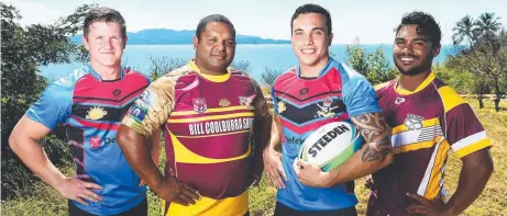  ?? IMPORTANT CLASH: Pte Daniel Rafter ( 3rd Brigade), Fredrick Bulsey ( Skipjacks), Pte Phillip Paschalidi­s ( 3rd Brig) and Kelvin Castors ( Skipjacks) are ready to face off in today’s Bill Coolburra Memorial Shield. Picture: ZAK SIMMONDS ??