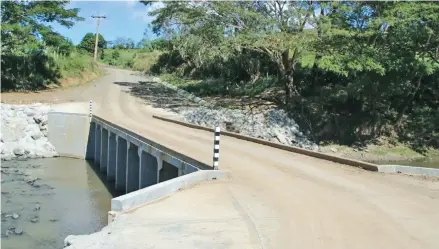  ?? Photo: Fiji Roads Authority ?? The new and improved Emuri Crossing in Sigatoka.