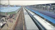  ?? HT FILE ?? The pressurise­d water system will quickly fill the water and the train can continue its journey after a brief halt.