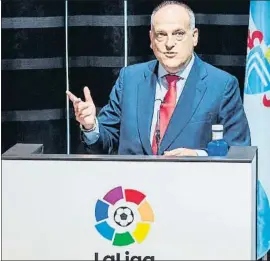  ?? RODRIGO JIMENEZ / EFE ?? El president de la Lliga, Javier Tebas, dimecres