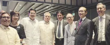  ??  ?? Dr. Aristotle Alip, DTI USec. Nora Terrado, Sen. Bam Aquino, Sec. Ramon Lopez, Rey Lapid, Manny Osmeña, Michael Escaler, and Michael Tan