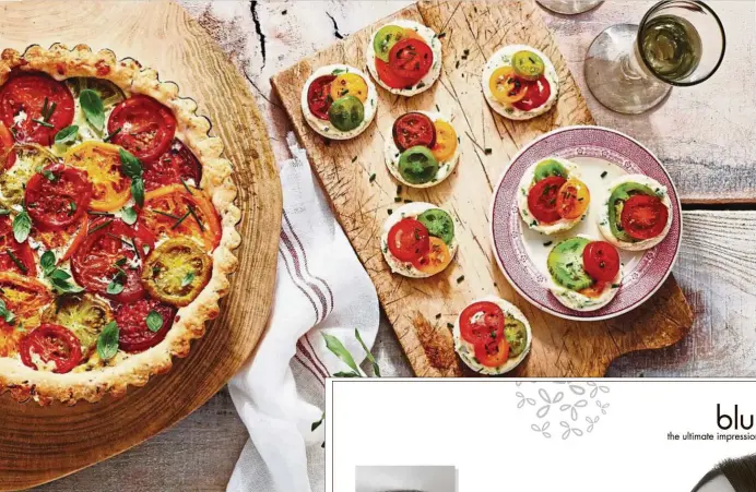  ??  ?? Tomato goes into many favourite dishes, including tarts and pies, like this tomato and cheese pie from The Southern Vegetable Cookbook by Rebecca Lang.