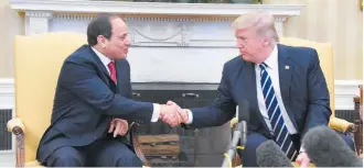  ??  ?? President Abdel Fattah Al-Sisi during his meeting with US president Donald Trump