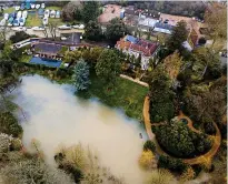  ??  ?? The grounds of the £12m mansion have been flooded