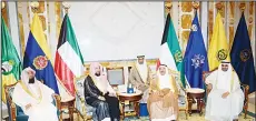  ?? KUNA photo ?? His Highness the Amir Sheikh Sabah Al-Ahmad Al-Jaber Al-Sabah received on Monday at Bayan Palace, Saudi Arabia Advisor at the Royal Court Dr Saad bin Nasser Al-Shathri and Imam of the Grand Mosque in Madinah city Salah bin Mohammed Al-Budair. The...