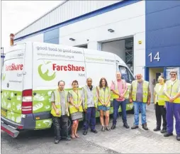  ??  ?? FareShare Kent volunteers and staff beside one of their vans and, right, food bank volunteer Rod Maynard