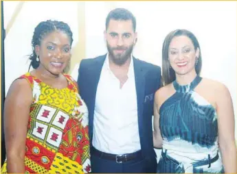  ??  ?? Co- founder & Commercial Director, Gemona West Interior, Naomi Smith; Business Developmen­t, ProBlind Nigeria, Wassim Bashasha and Co-founder & Creative Director, Gemona West Interior, Deise Smith at the MADE by Design exhibition