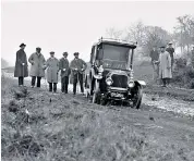  ??  ?? Police stage a reconstruc­tion of events surroundin­g the disappeara­nce of Agatha Christie near Newland’s Corner, Guildford, Surrey, left; Agatha Christie, right, crime novelist