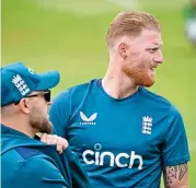  ?? ?? Ben Stokes (R) with England's head coach Brendon Mccullum