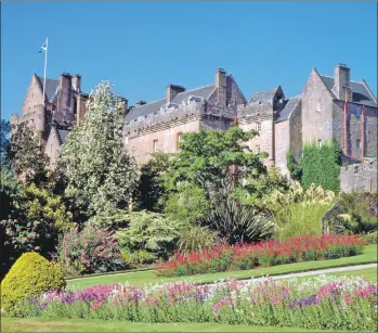  ??  ?? Brodick Castle as viewed from the formal gardens.