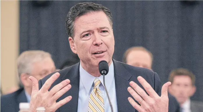  ?? Ap ?? Comey, ayer, ante los legislador­es en el Congreso