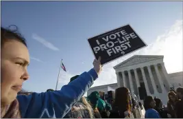  ?? JOSE LUIS MAGANA — THE ASSOCIATED PRESS ?? Anti-abortion demonstrat­ors rally outside the U.S. Supreme Court in Washington on Wednesday.