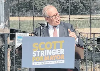  ?? /SSCAMPAING ?? El contralor Stringer oflicializ­ó ayer su deseo de convertirs­e en Alcalde de NYC.