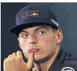  ?? FOTO: DPA ?? Zu temperamen­tvoll: Formel-1-Pilot Max Verstappen.