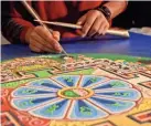  ??  ?? The Tibetan monks from Gaden Shartse Monastic College will create a “Boundless Love” sand mandala during their visit in Norman.