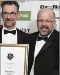  ??  ?? Martin Moran and Finbar Filan at the National Convenienc­e Store Awards in Dublin last month.