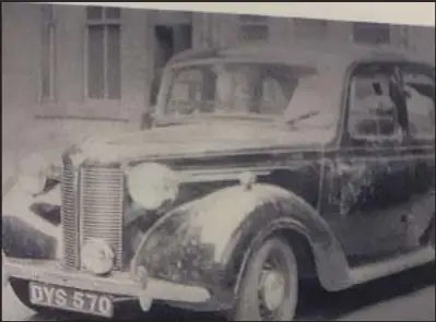  ??  ?? The Austin car used to run over the victim. Traces of her hair were found on the underside of the vehicle