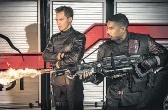  ?? Michael Gibson HBO ?? GUY (Michael B. Jordan) shoots f lame as his boss (Michael Shannon) watches. ‘He’ll get through it. I’ve met his parents. He has such a solid family upbringing, I don’t think anything’s going to rattle him.’ director of “Fahrenheit 451” on his star,...