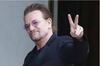  ?? MICHEL EULER/THE ASSOCIATED PRESS FILE PHOTO ?? Bono and his private investment fund is backing Acorns Grow Inc., an investing-and-savings app.