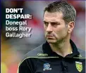  ??  ?? DON’T DESPAIR: Donegal boss Rory Gallagher