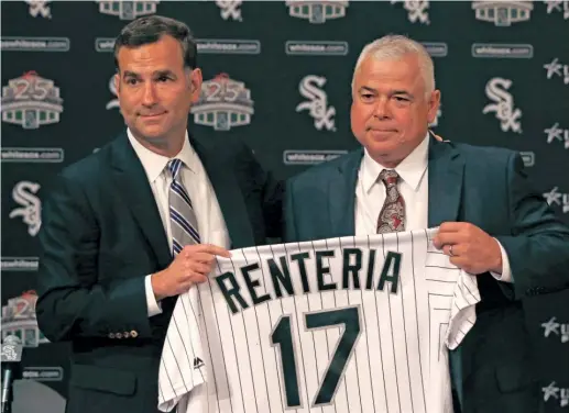  ?? CHARLES REX ARBOGAST/AP ?? Sox general manager Rick Hahn hired Rick Renteria to replace Robin Ventura after the 2016 season. The job is open again, but the team is much better now.