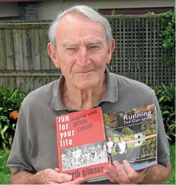  ?? WEBB/STUFF ?? Garth Gilmour wrote 22 books about running, including several co-authored with jogging legend Arthur Lydiard, right.