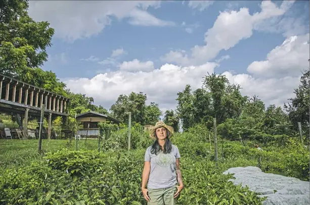  ?? Andrew Rush/Post-Gazette ?? Tara Rockacy, owner of Churchview Farm in Baldwin Borough. She is one of the local “Farmer Heroes” for Farm Aid, which will be held Saturday.