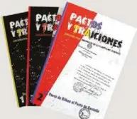  ??  ?? Los tres volúmenes del estudio Pactos y traiciones, de Carlos Mª Olazabal.