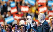  ??  ?? Vice President Joe Biden takes the stage during the third day of the Democratic National Convention in Philadelph­ia.