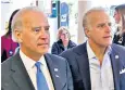  ?? ?? Joe Biden, left, with younger brother James, who is to appear before Congress