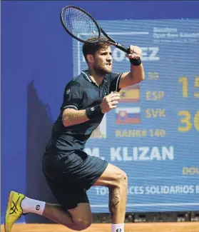  ?? FOTO: MANEL MONTILLA ?? Klizan, un jugador que se crece en Barcelona. Fue semifinali­sta en 2015