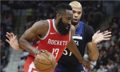  ??  ?? Houston Rockets star James Harden told reporters that ‘we apologise. You know, we love China’. Photograph: Jim Mone/AP