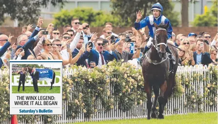  ?? Picture: GETTY IMAGES ?? Racing fans in raptures over wonderhors­e Winx, who will have her final start at Randwick on Saturday.