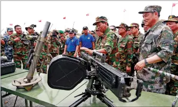  ?? HENG CHIVOAN ?? Defence minister Tea Banh visits a previous Golden Dragon exercise in Kampong Speu province in March 2018.