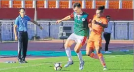  ?? AIFF ?? Action during Mohun Bagan’s ILeague match against NEROCA in Imphal on Sunday.