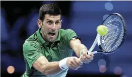  ?? Picture: REUTERS/GUGLIELMO MANGIAPANE ?? CLOSING IN: Serbia's Novak Djokovic during his group stage match against Russia's Andrey Rublev in the ATP Finals in Turin.