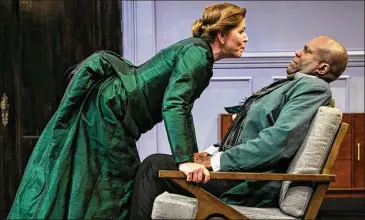 ?? COURTESY OF CASEY GARDNER ?? Tess Malis Kincaid and Rob Cleveland appear in “A Doll’s House, Part 2” at Aurora Theatre. Kincaid hasn’t been onstage since 2019 and misses it, but she has enjoyed her role on Netflix’s “Ozark.”
