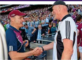 ?? SPORTSFILE ?? Respect: Micheál Donoghue (left) and Brian Cody