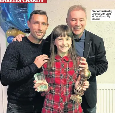  ??  ?? Star attraction­Lily Dingwall with Scott McDonald and Ally McCoist