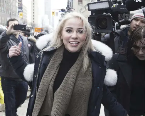  ?? Stan bEhal / PostmEdIa nEtWork ?? Marcella Zoia, 19, leaves court in Toronto on Wednesday. Her lawyer said she understand­s the public anger.