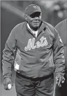  ?? FRANK FRANKLIN II AP FILE PHOTO ?? In this 2015 file photo, former New York Mets player Ed Charles prepares to throw out the ceremonial first pitch before the start of Game 4 of the National League Division Series between the Mets and the Los Angeles Dodgers in New York.