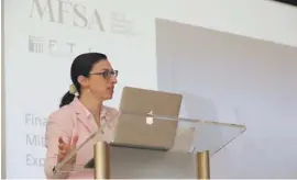  ??  ?? MFSA chief officer Supervisio­n, Marianne Scicluna addressing the industry workshop