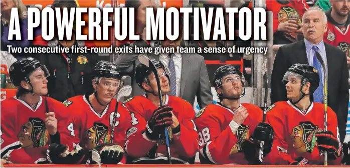  ??  ?? Coach Joel Quennevill­e knows that early playoff exits aren’t what the team or fans expect. ‘‘ Measuring [ our] performanc­e at the end of the season— therewas a lot left to be desired,’’ he said.