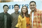  ?? GLANDY BURNAMA/JAWA POS ?? CERITAKAN CERITERA: Dari kiri, Febrian Nindyo, Ezra Mandira, Nadhia ’’Neida” Aleida, dan Ilham Aditama.