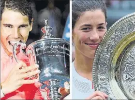  ?? FOTOS: MD ?? Rafa Nadal y Garbiñe Muguruza, los nº 1 del mundo. Doblete español histórico