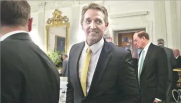  ?? Pablo Martinez Monsivais Associated Press ?? SEN. JEFF FLAKE writes in “Conscience of a Conservati­ve”: “To carry on in the spring of 2017 as if what was happening was anything approachin­g normalcy required a determined suspension of critical faculties.”