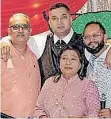  ?? |
Supplied ?? KHATIJA Mall with her nephews and successors at the annual staff awards in 2020. From left are: Feroz Khan, Yunus Moola and Arshad Moola.