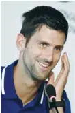  ?? — Reuters ?? Novak Djokovic speaks during a news conference in Belgrade, Serbia.