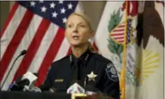  ?? PATRICK KUNZER — DAILY HERALD VIA AP ?? Aurora Police Chief Kristen Ziman speaks at a news conference Friday in Aurora, Ill., about the shootings at a manufactur­ing company in the city.